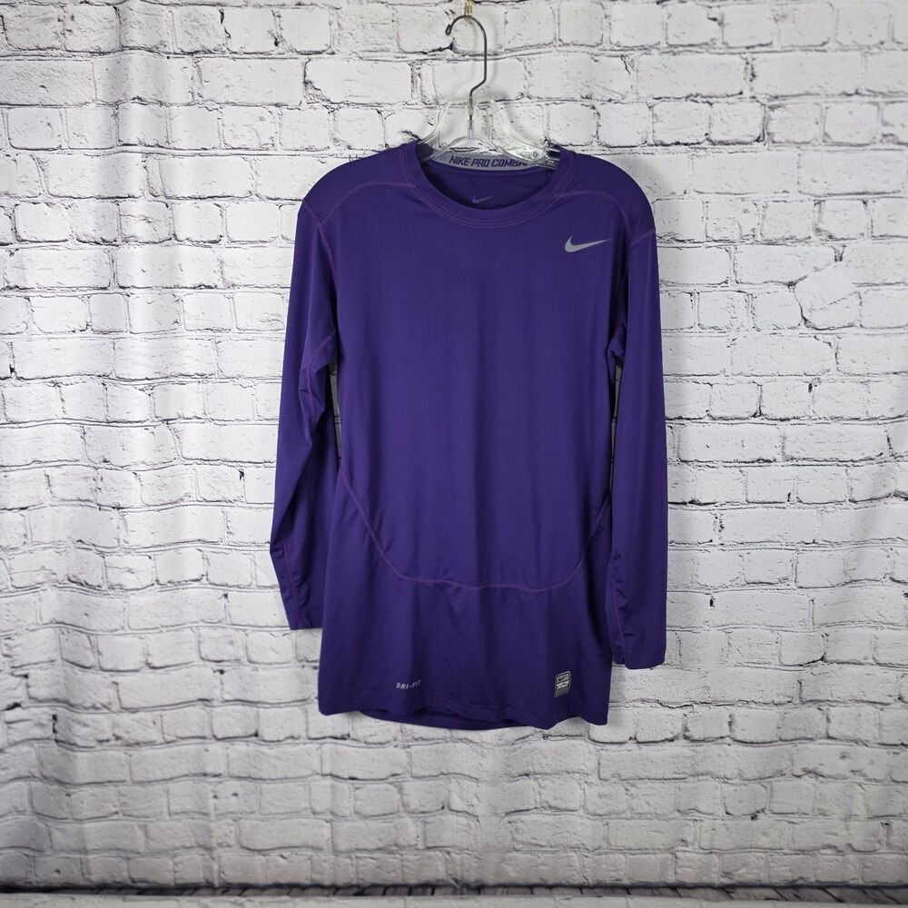 Nike Dri Fit Women's XL Purple Pro Combat Dri Fit Shirt